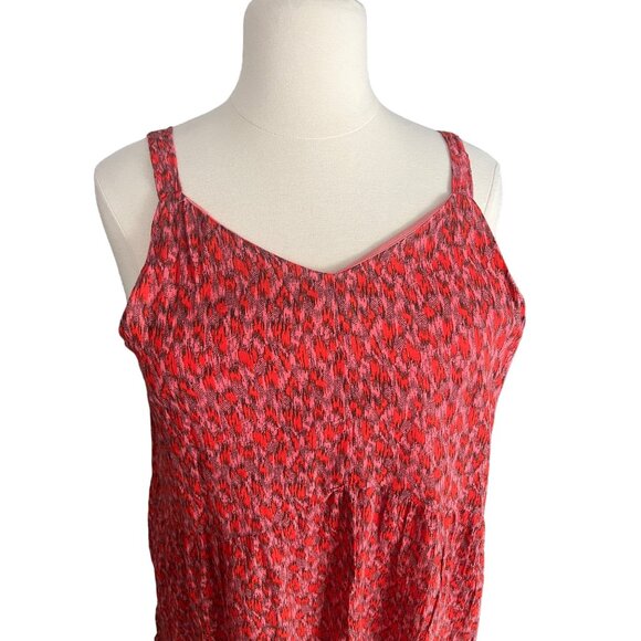 Joie Size XXL Orange Tea Rose Flowy Boho V-Neck Tiered Sleeveless Maxi Dress - Picture 5 of 16